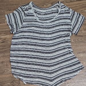 American Eagle Striped Ribbed Tee